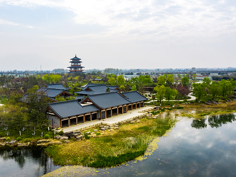 Bangunan Struktur Kayu Tasik Xi'an Meibei